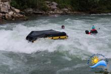 in der Wildwasser Arena, kann schon mal ein Boot kippen.